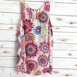 Umgee Sheer Sleeveless HighLow Top Size Small